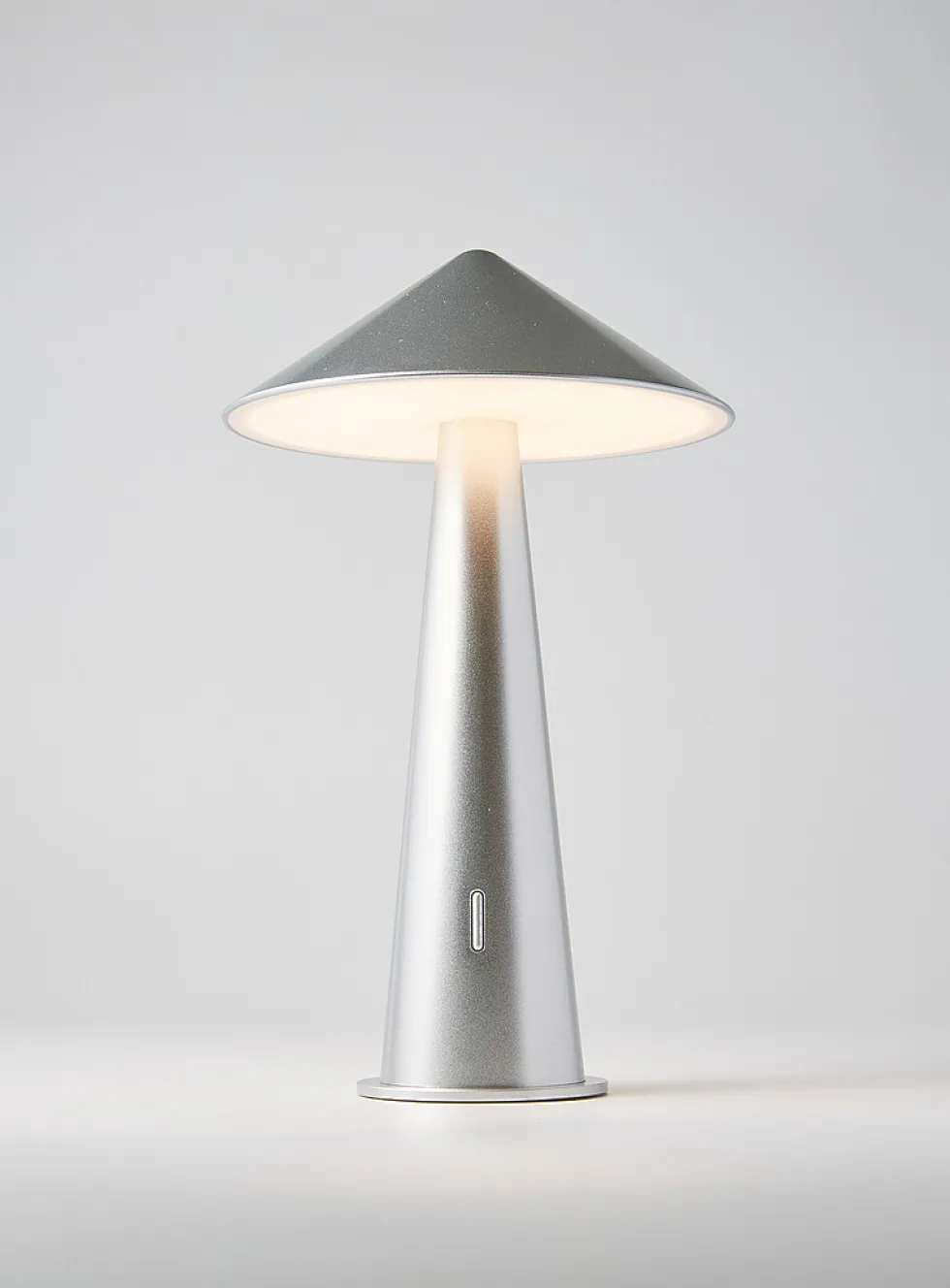Silver-finish portable LED lamp