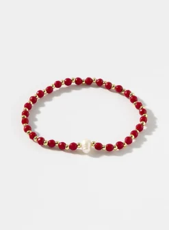 Single-pearl beaded bracelet