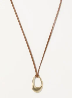 Sinuous medallion cord necklace