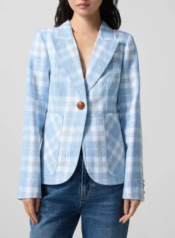 Sky plaid Duchess blazer