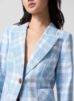 Sky plaid Duchess blazer