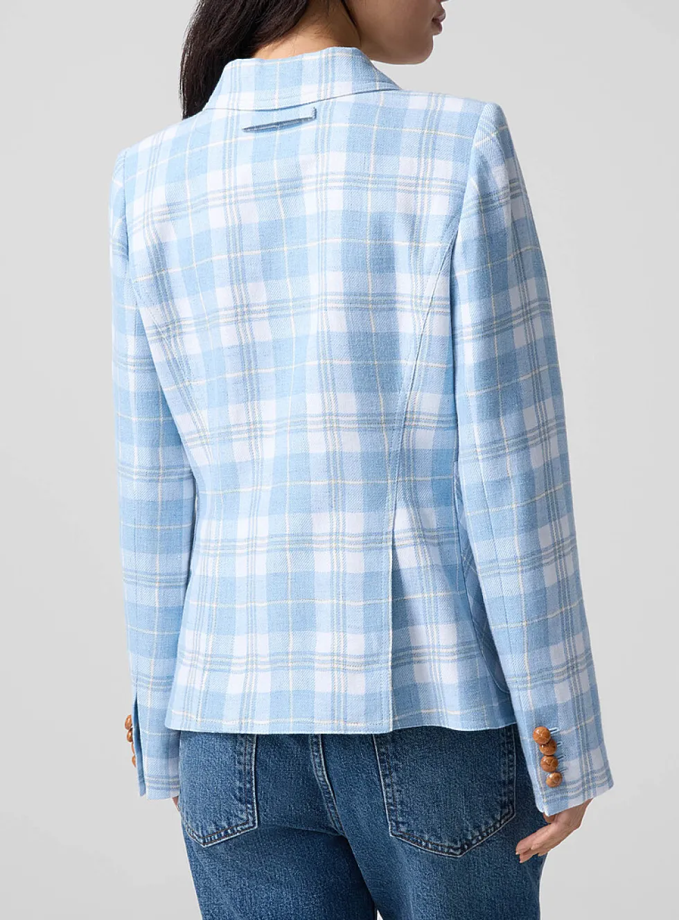 Sky plaid Duchess blazer
