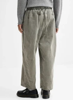 Slanted-panel twill pant