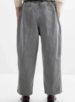Slanted-panel twill pant