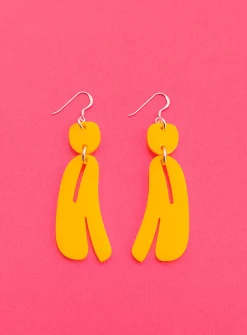 Slashed ovoids elongated earrings - Mini