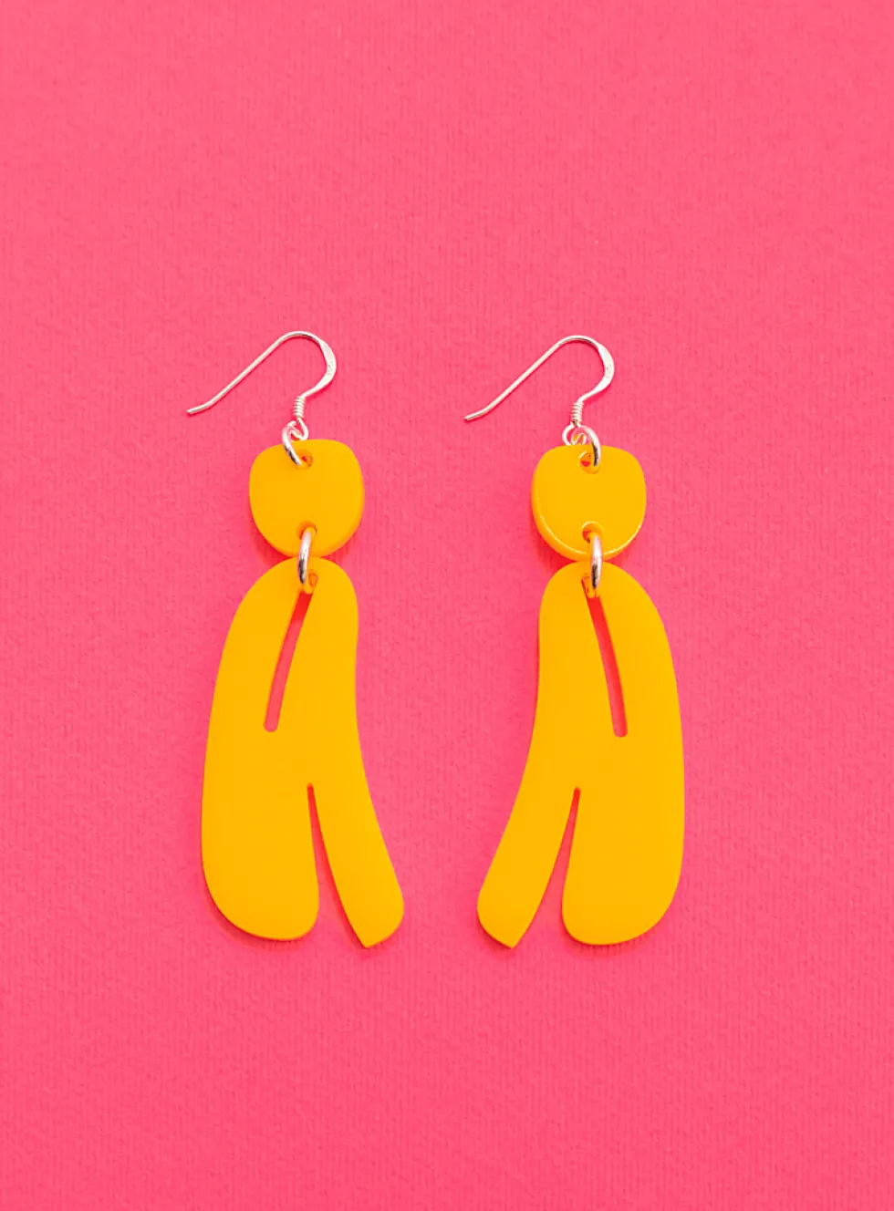 Slashed ovoids elongated earrings - Mini