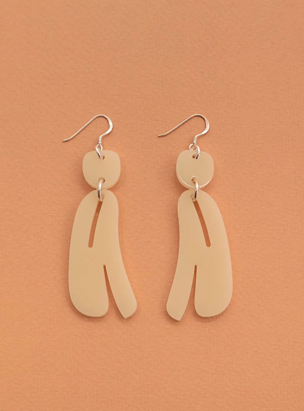 Slashed ovoids elongated earrings - Mini