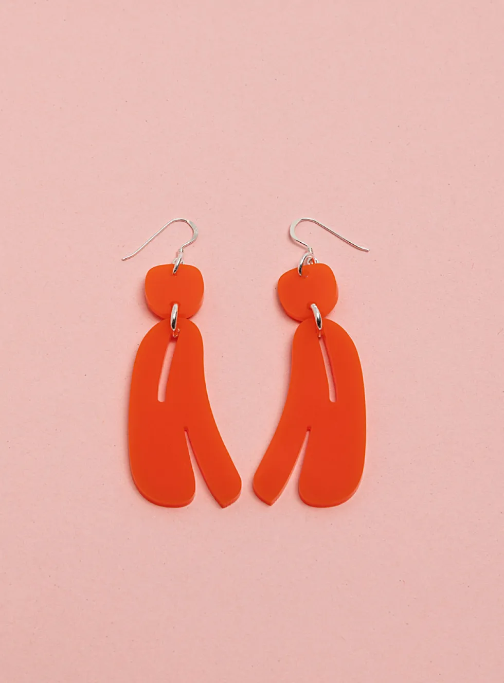 Slashed ovoids elongated earrings - Mini