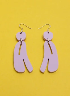 Slashed ovoids elongated earrings - Mini