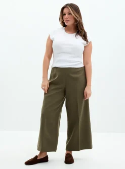 Sleek cropped wide-leg pant