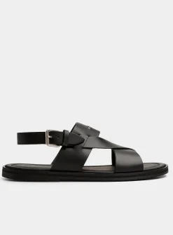 Sleek crossed-strap sandals