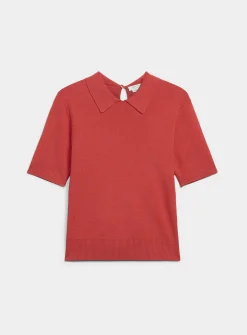 Sleek fine-knit polo
