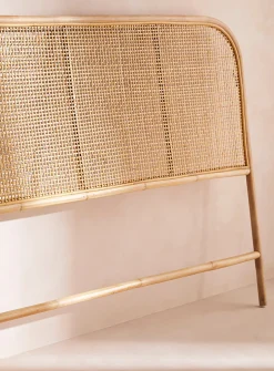 Sleek natural rattan headboard