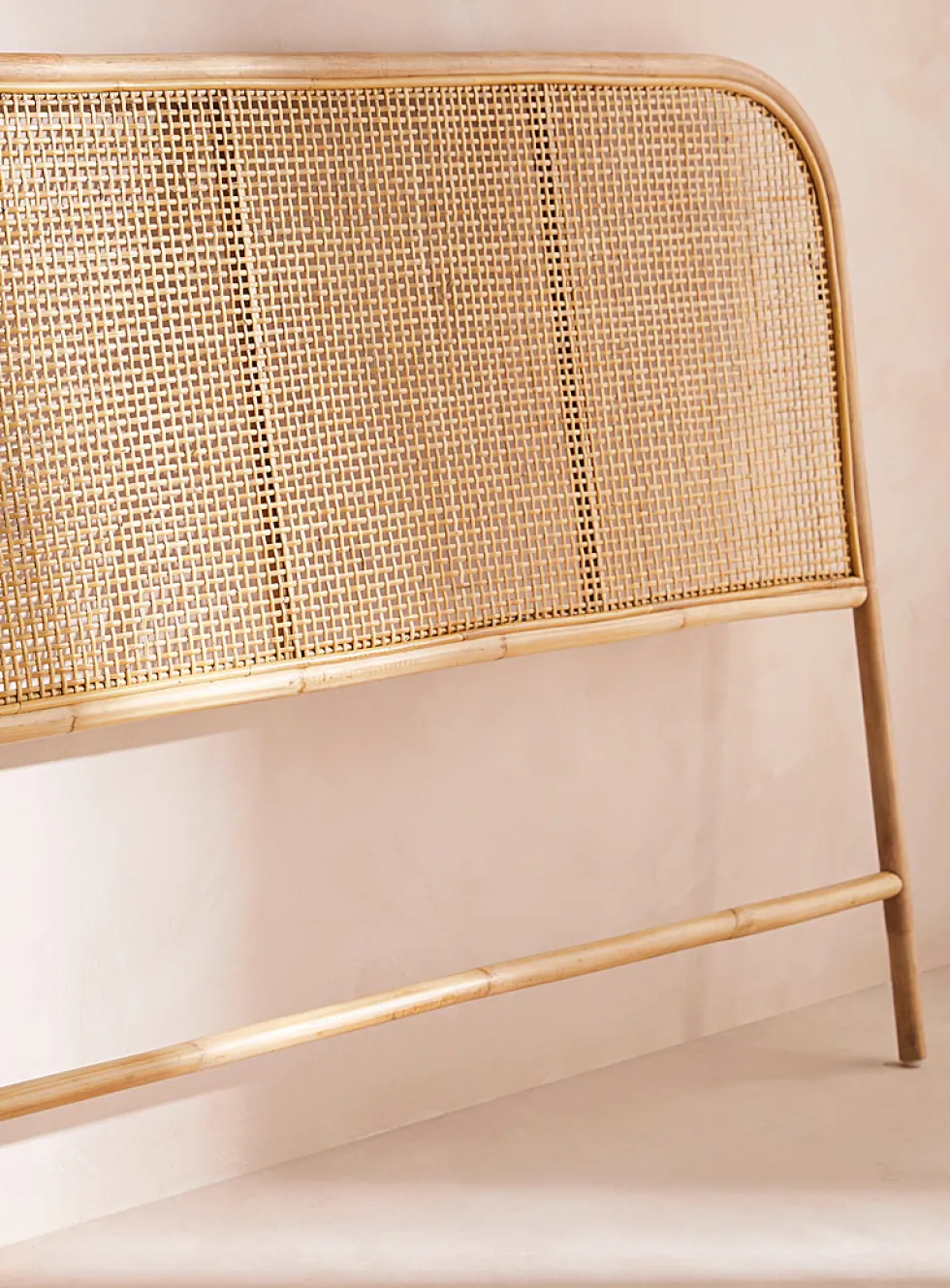 Sleek natural rattan headboard