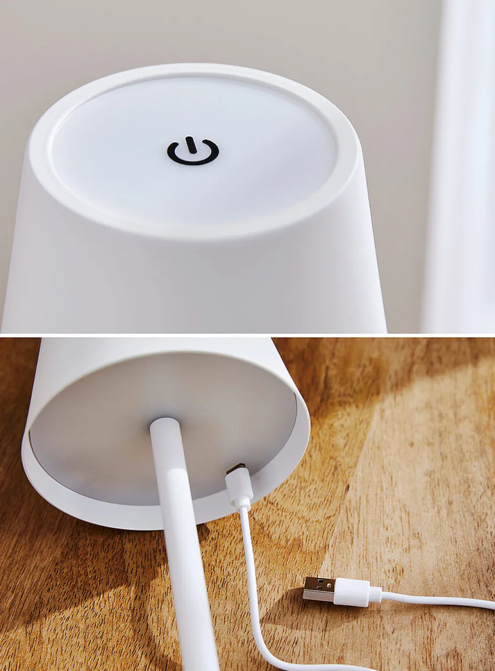 Sleek rechargeable touch table lamp
