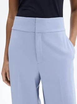 Sleek-waist stretch crepe pant