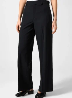 Slit wide-leg pant