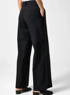 Slit wide-leg pant