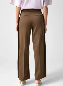 Slit wide-leg pant