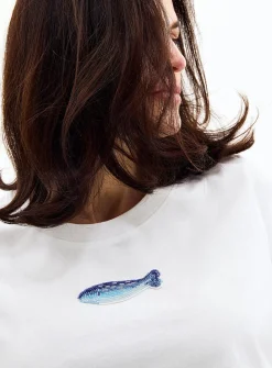 Small beads pure organic cotton boxy-fit T-shirt
