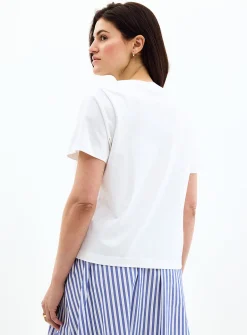 Small beads pure organic cotton boxy-fit T-shirt