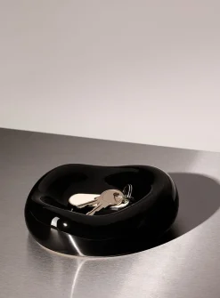 Small black rounded tray