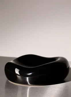 Small black rounded tray