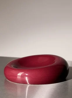 Small burgundy rounded tray