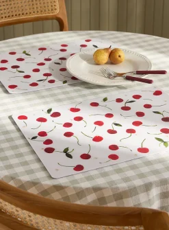 Small cherries vinyl placemats