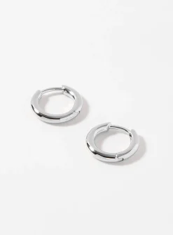 Small classic silver hoops