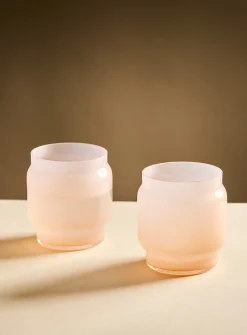 Small colourful blown-glass glasses