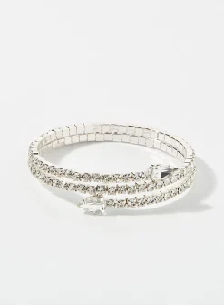 Small crystal coiled bracelet
