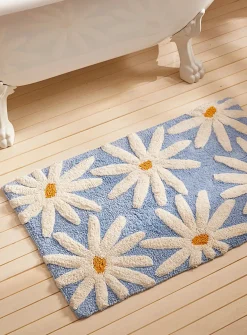 Small daisies bath mat