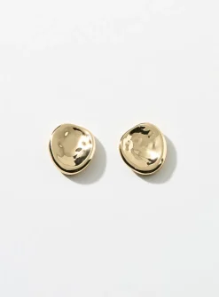 Small hammered oval earrings
