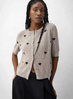 Small hearts short-sleeve cardigan