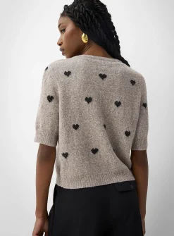 Small hearts short-sleeve cardigan