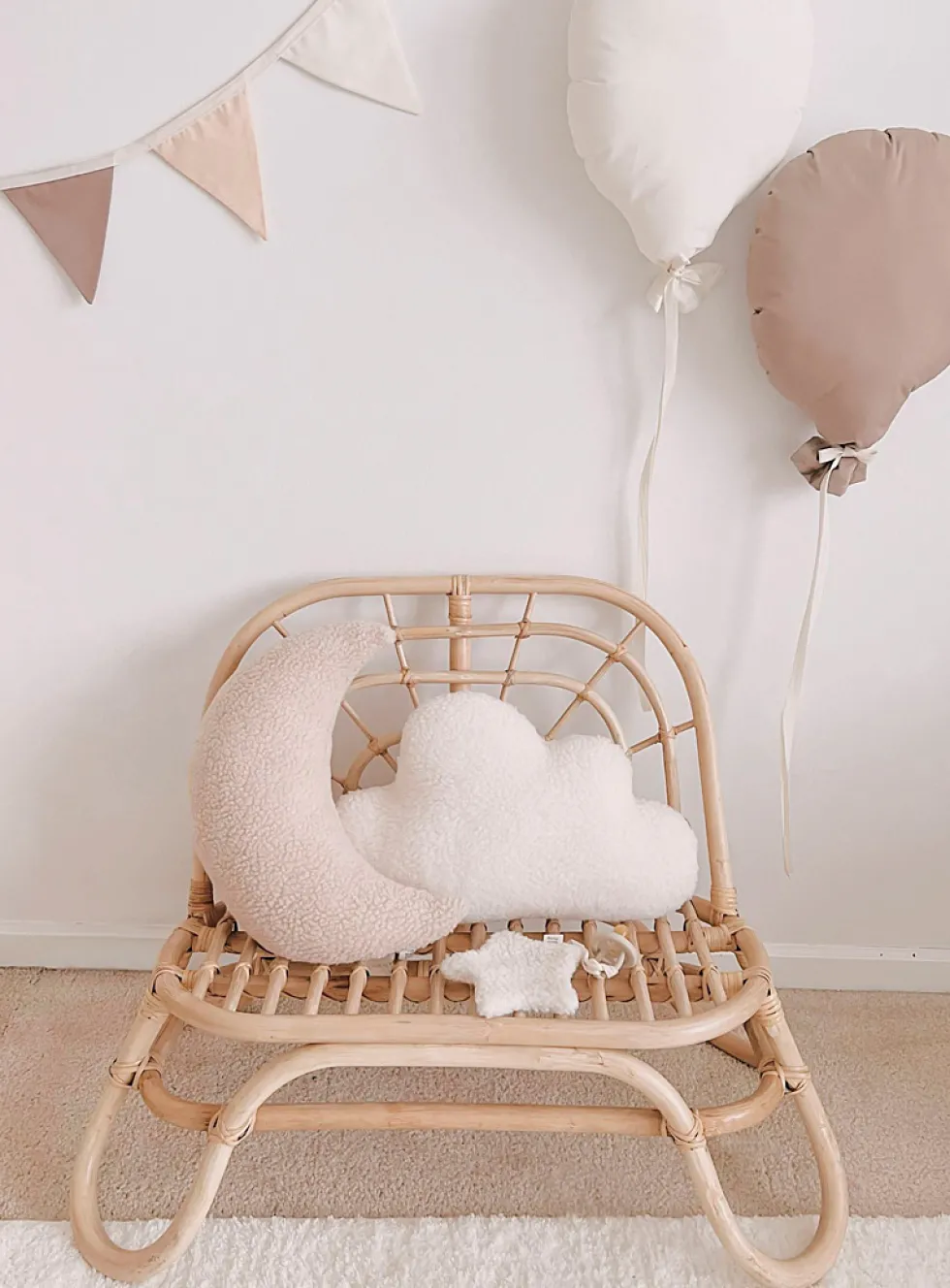 Small high pile fleece sky cushions