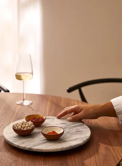 Small marble rotating tray
