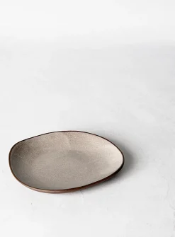 Small meander stoneware plate