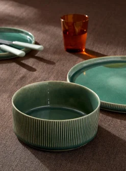 Small modern grooved bowl