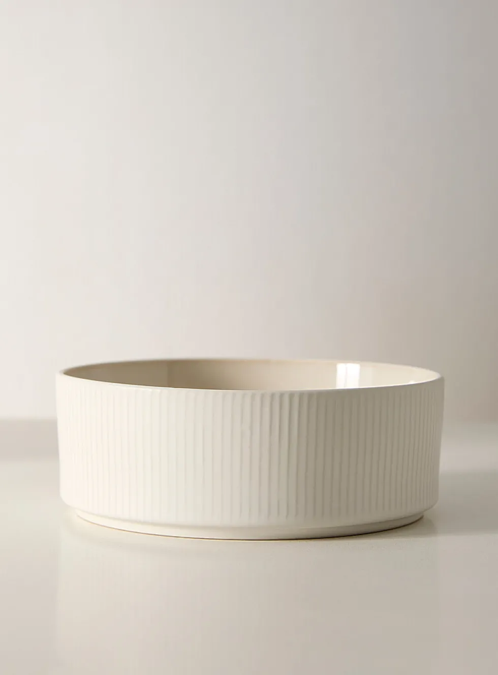 Small modern grooved bowl