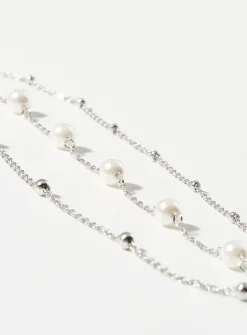 Small pearl three-row bracelet
