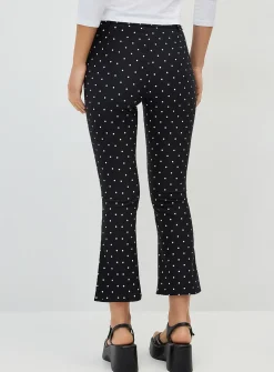 Small polka dots flared capri pant