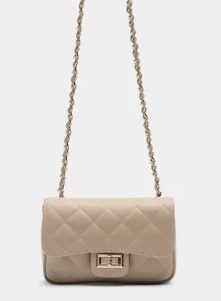 Small quilted smooth leather bag