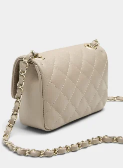 Small quilted smooth leather bag