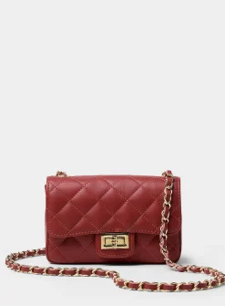Small quilted smooth leather bag