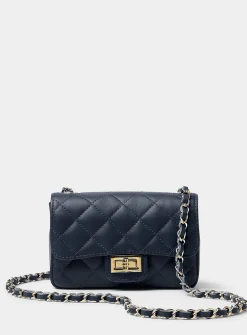Small quilted smooth leather bag