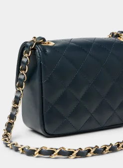 Small quilted smooth leather bag