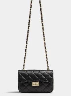 Small quilted smooth leather bag