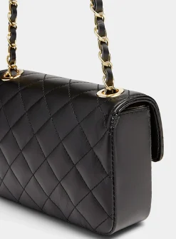 Small quilted smooth leather bag